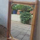 Miroir rotin 60's
