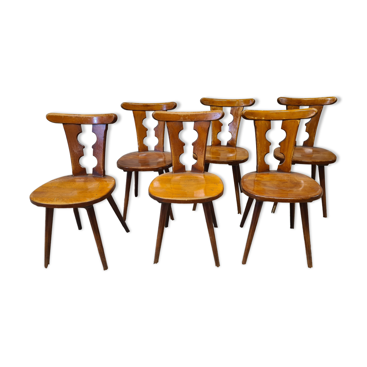 Set of 6 chairs brutalist bistro Bombenstabil year 1960