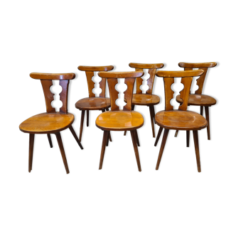 Set of 6 chairs brutalist bistro Bombenstabil year 1960