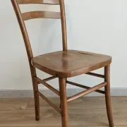 Vintage patina Luterma curved wood bistro chair – Antique