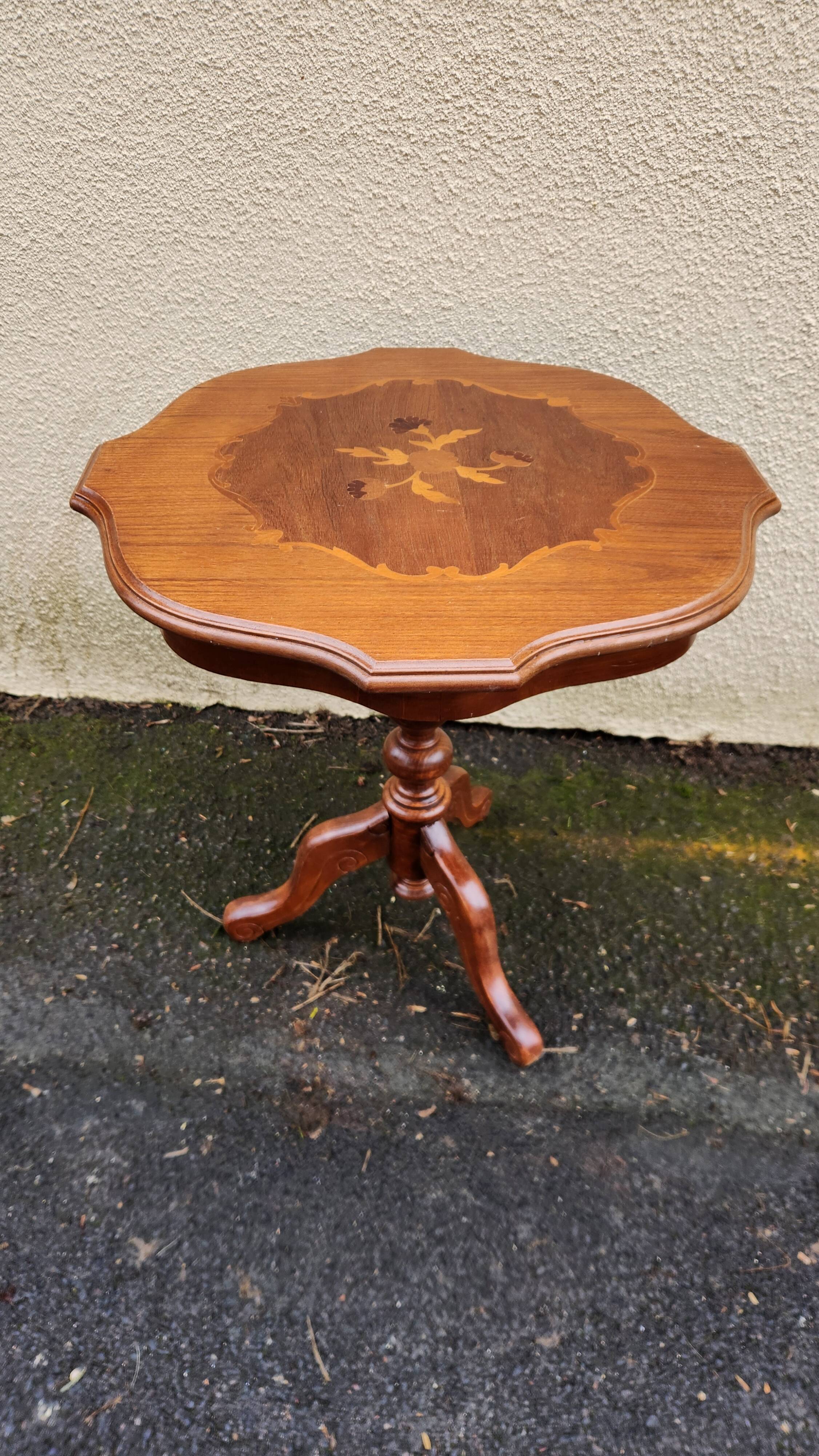 Small marquetry side table