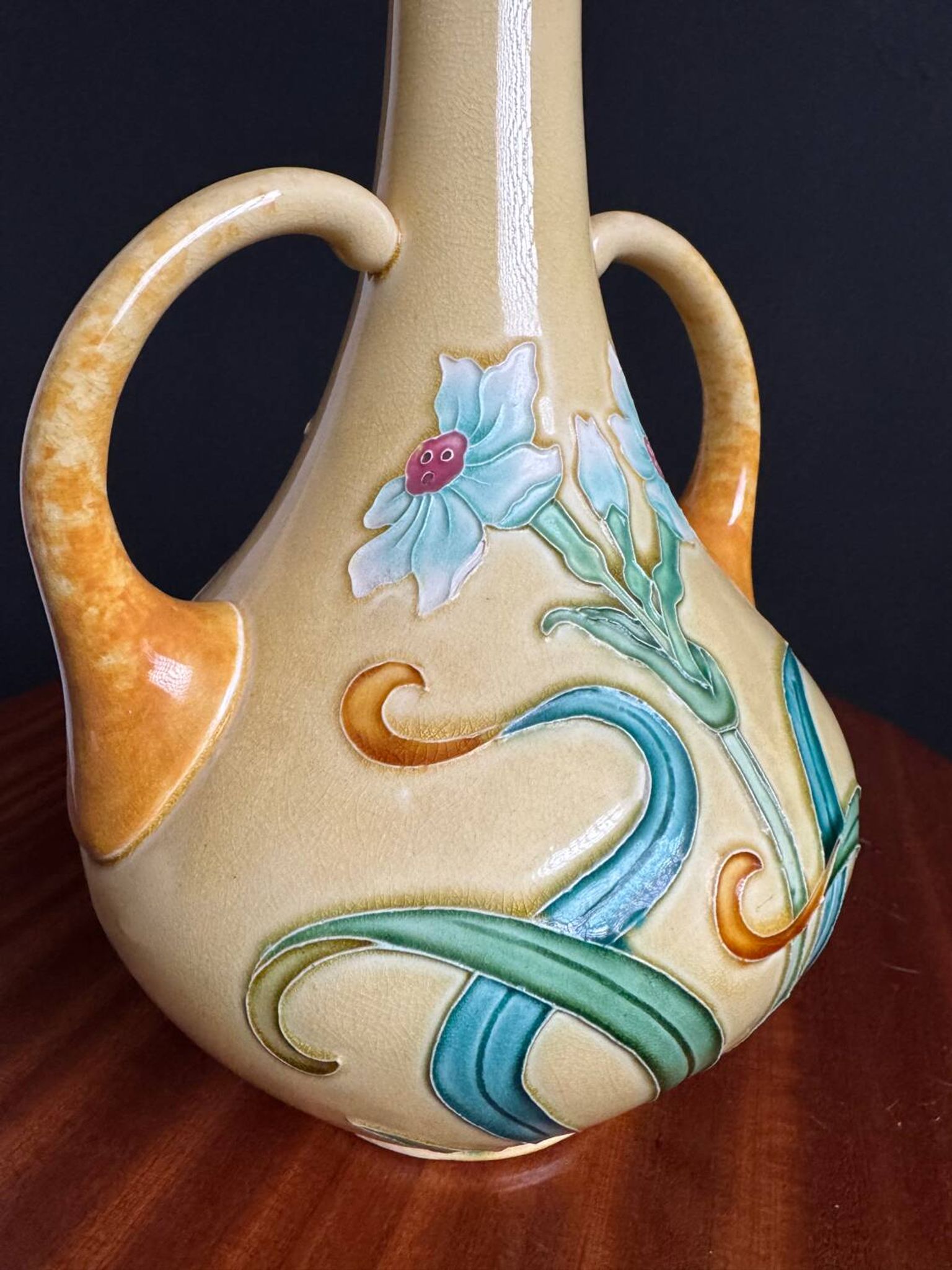 Vase Art Nouveau céramique Gustave de Bruyn