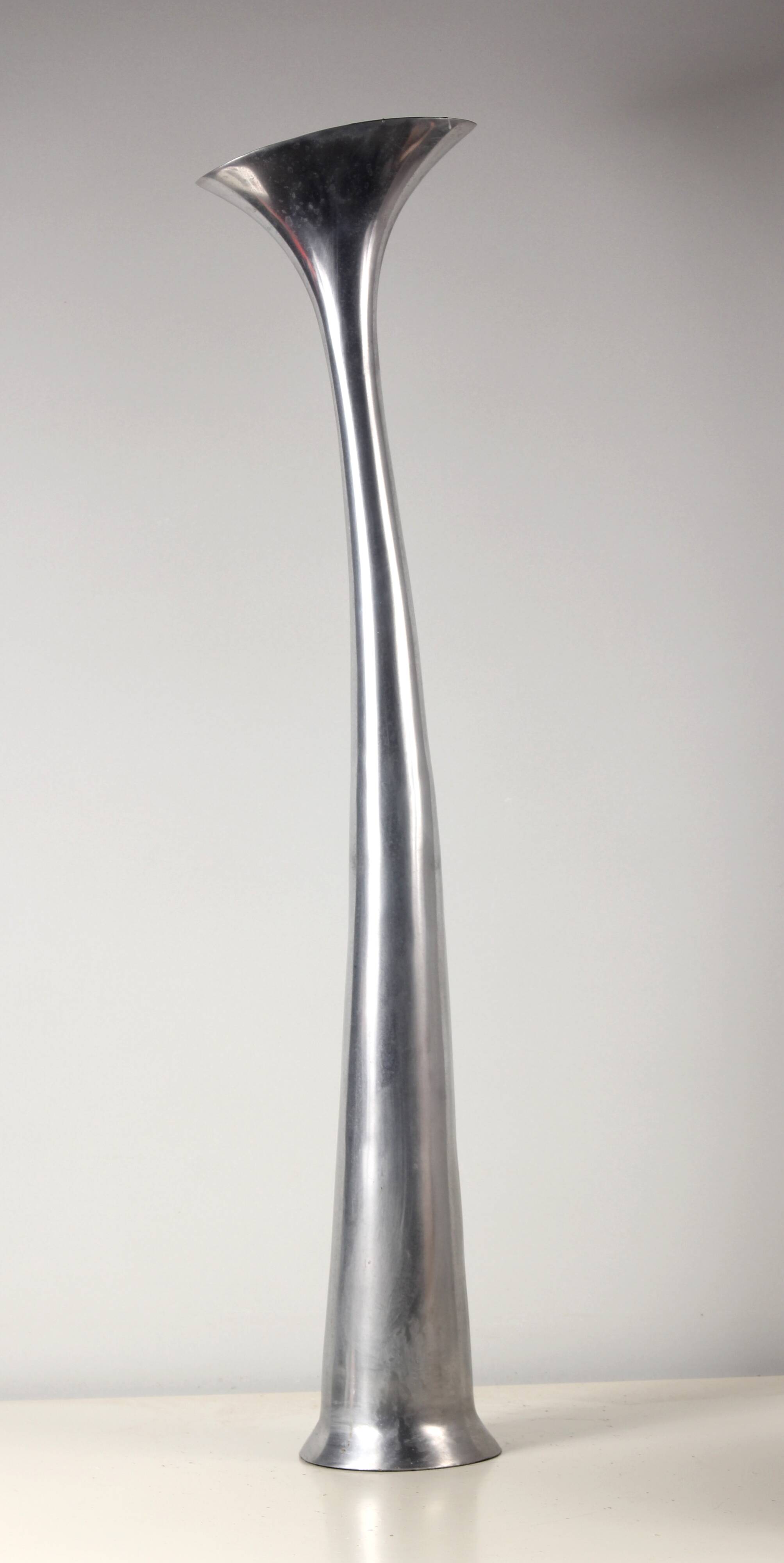 Large aluminum soliflore, 1970s / height 95 cm