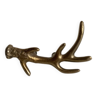 Poignée de porte en laiton doré bois de cerf