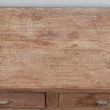 Deep console in old wood with two drawers