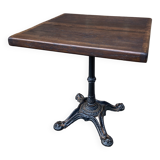 Cast iron & oak terrace pedestal table garden bistro art deco paris