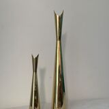 Pair of Lino Sabattini Cardinal brass vases for Christofle
