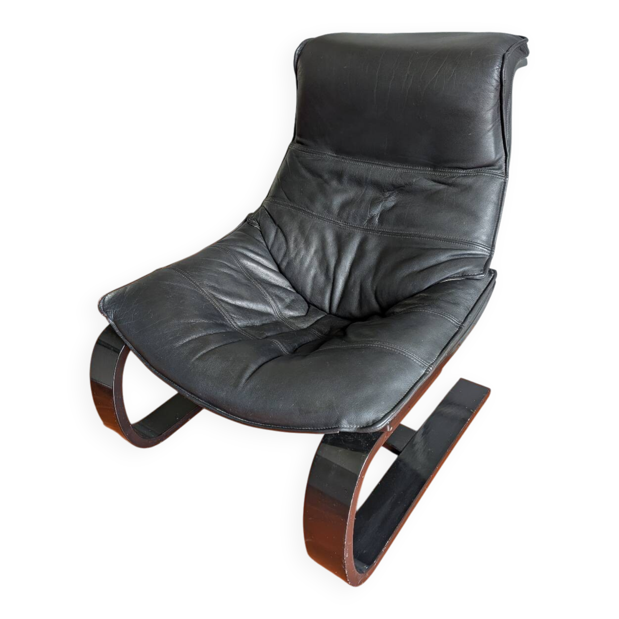 Fauteuil cuir années 70 de Nelo Möbel