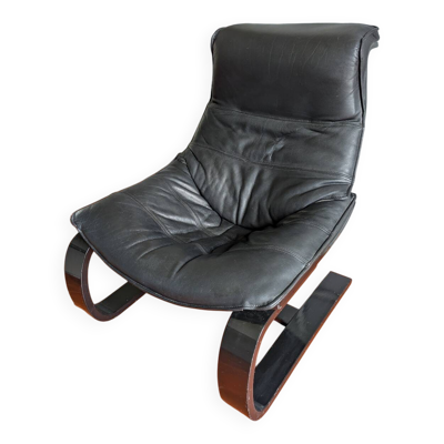 Fauteuil cuir années 70 de Nelo Möbel
