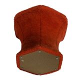 Pouf repose-pieds rond recouvert de peluche en forme de champignon vintage des années 60 et 70