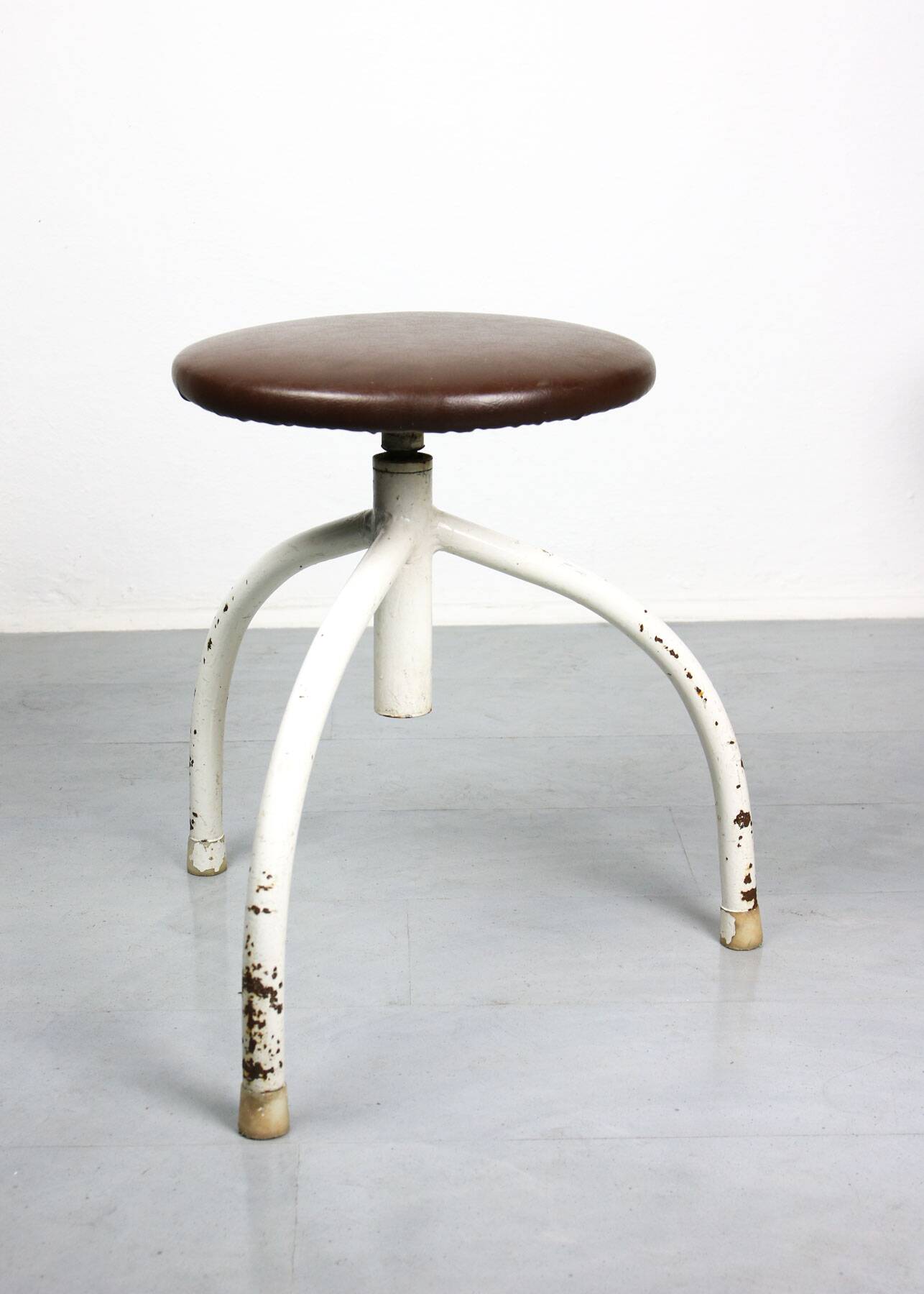Vintage Industrial Adjustable Swivel Stools, Set of 3