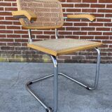 Cesca model design chair with armrests chrome version