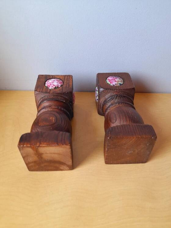 Brutalist candle holder pair Capo Esmaltes