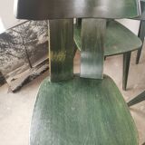 Set of 10 wooden bistro chairs