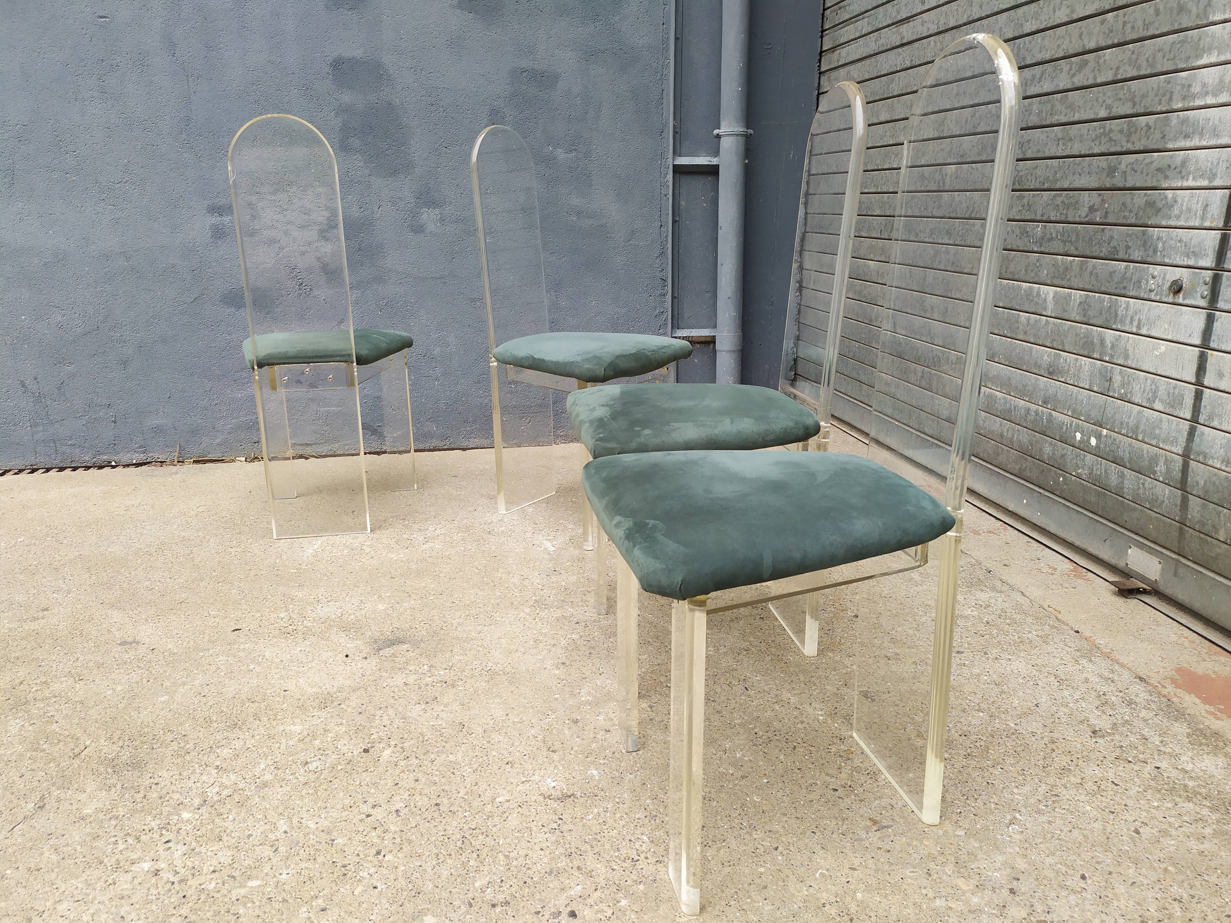 4 Plexiglas Roche and Bobois chairs