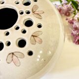 Vase with flowers in glazed ceramic