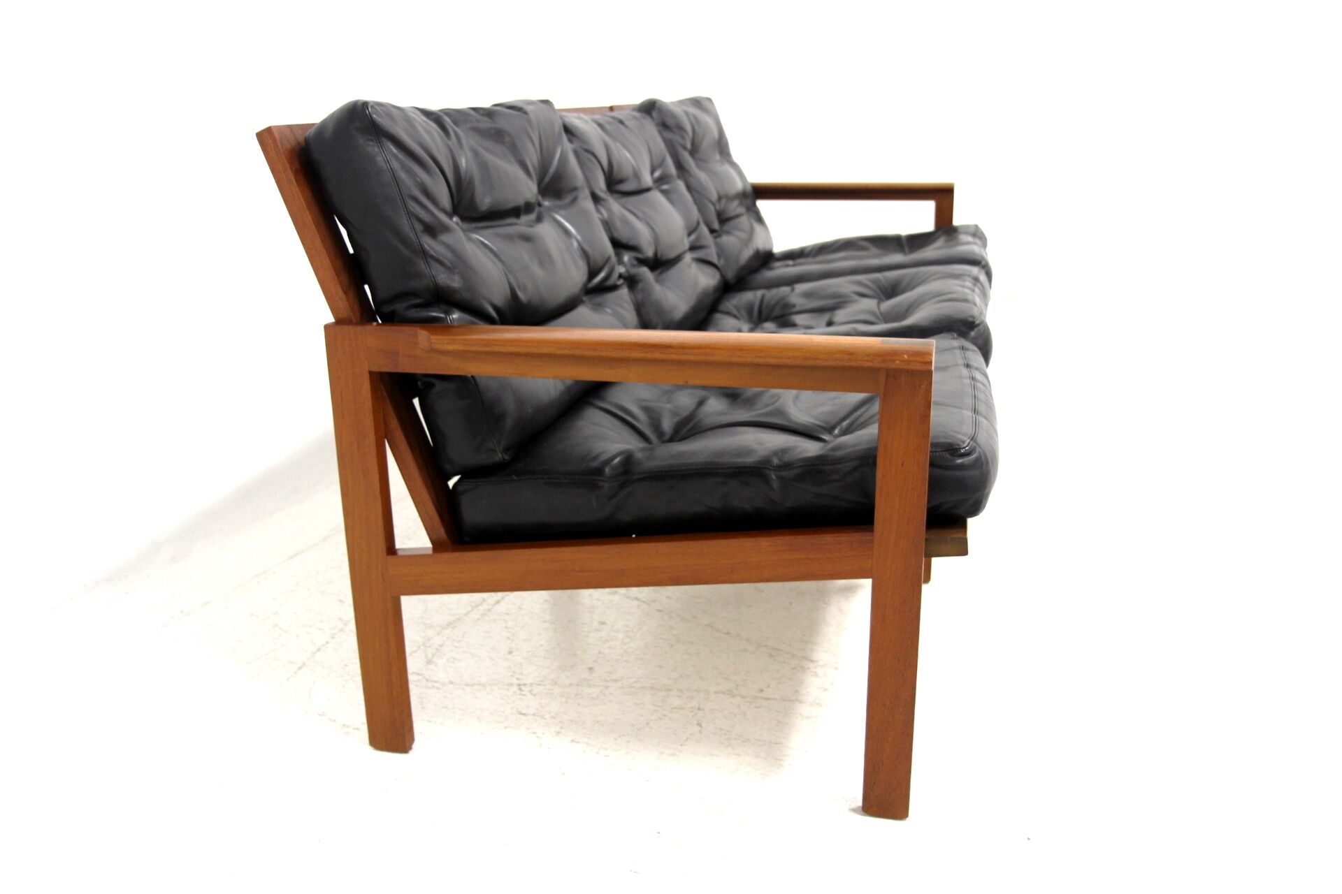 Scandinavian sofa 3 places in leather "Capella" Illum Wikkelso, Denmark, 1960
