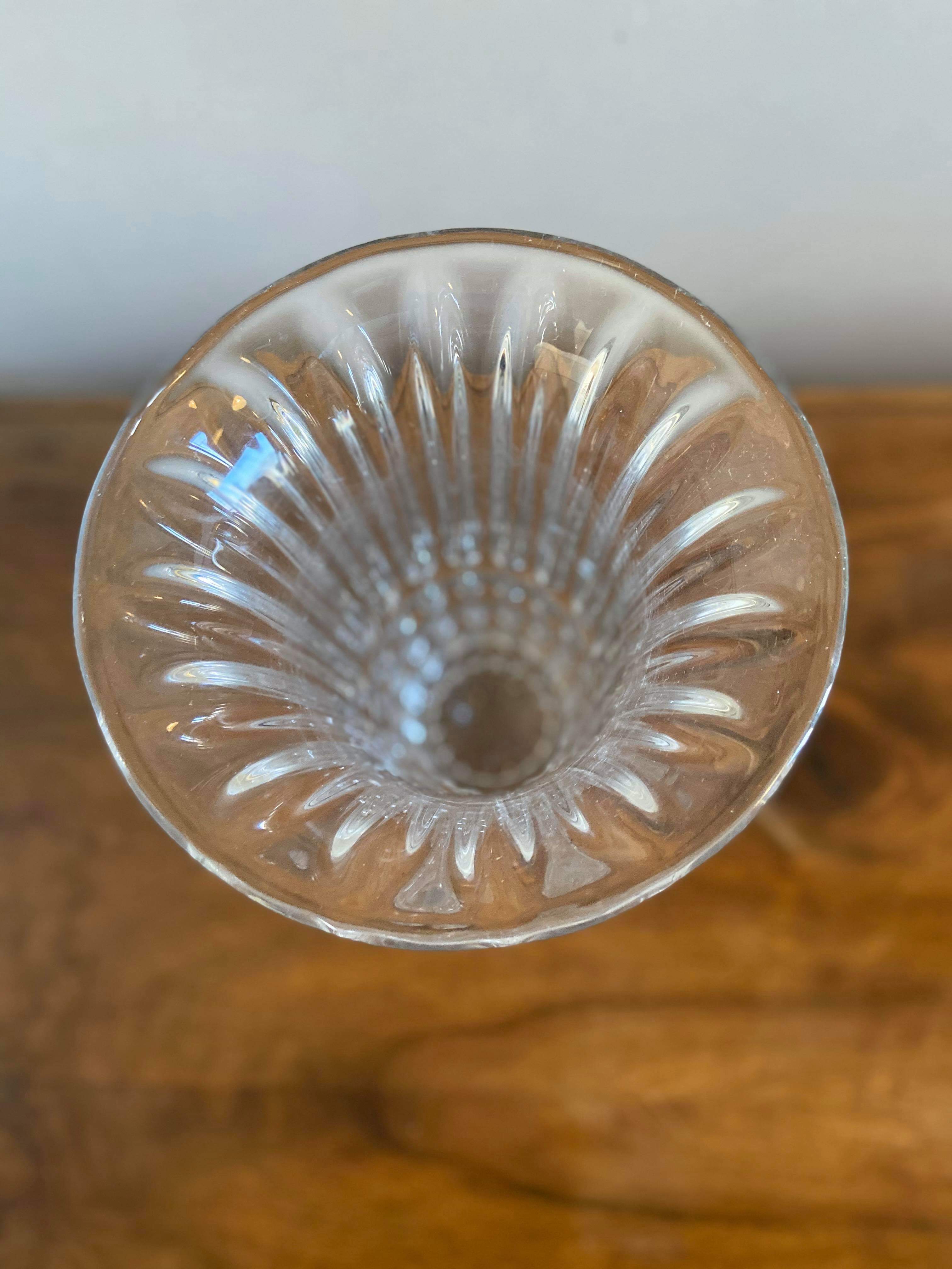 Chiseled vintage glass vase