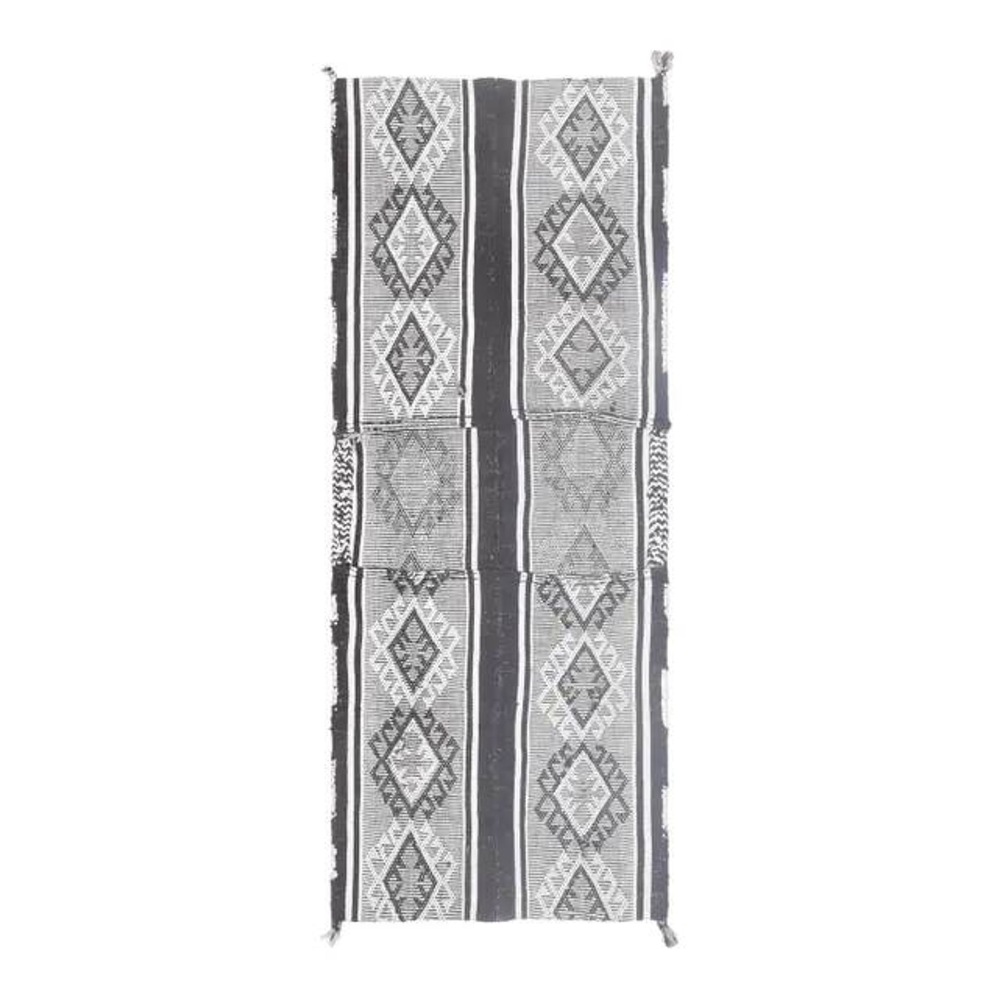 1970s Vintage Turkish Handmade Wool Cotton Gray Kilim Runner Rug 60x152