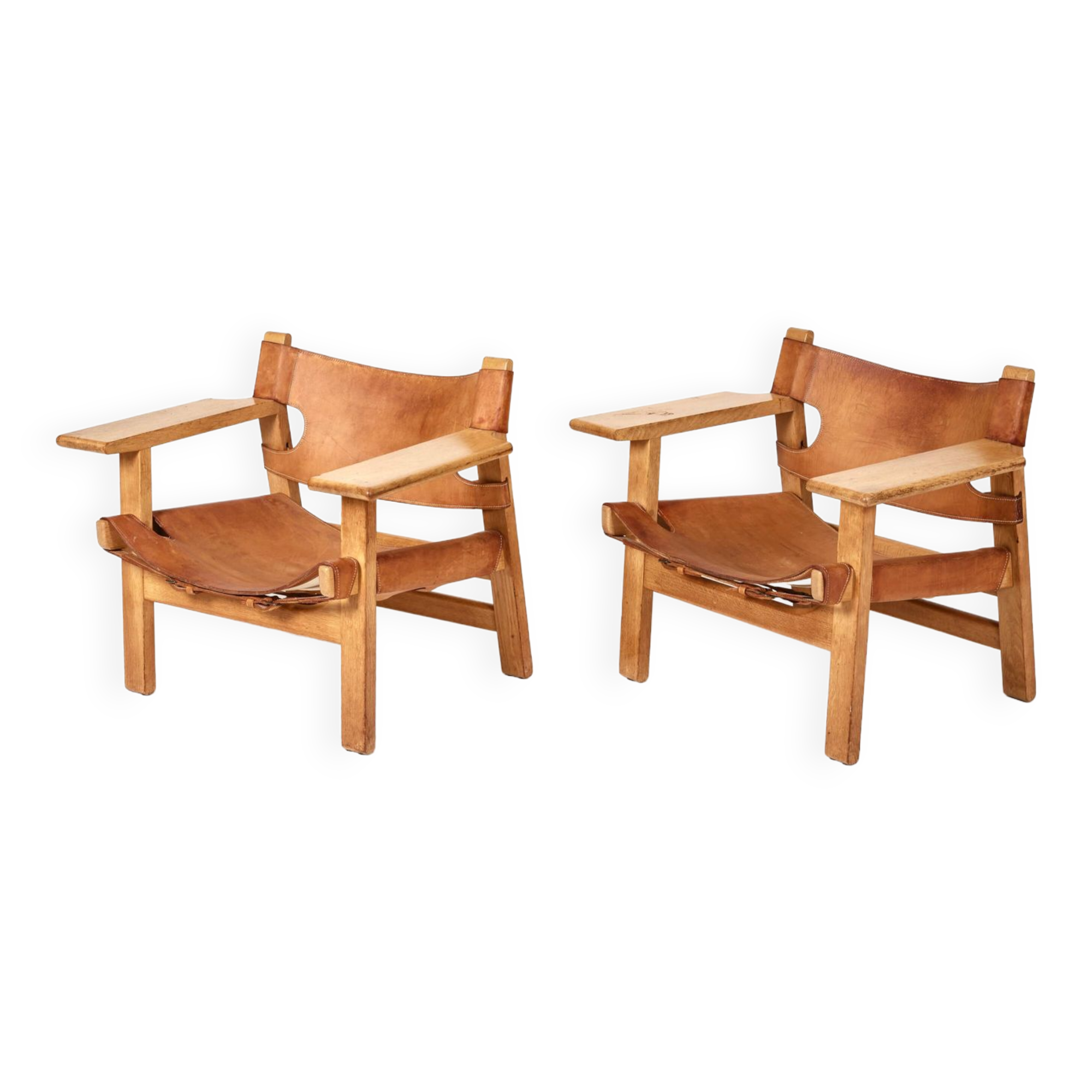 Pair of The Spanish Chair model BM2226 armchairs by Børge Mogensen