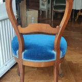 Ancienne chaise Louis Philippe/velours bleu roi