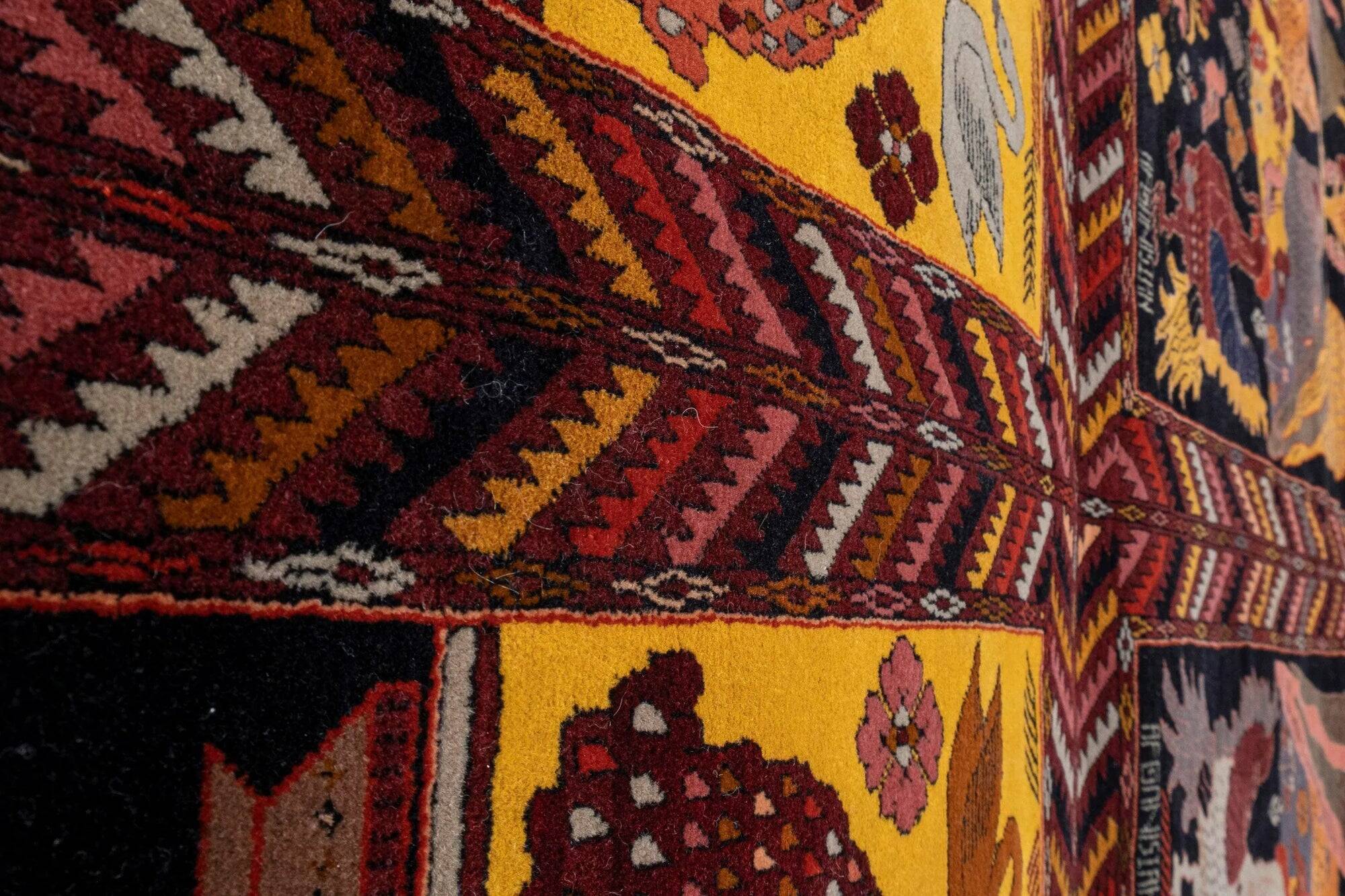 Vintage Turkish rug handmade 202x302 cm