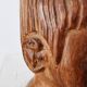 Hand Carved African Ebony Woman Bust: Vintage Tribal Sculpture