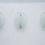 Set of Three Curved Glass Sconces by Cristal Art, Italy, 1960s