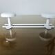Wall coat rack in white lacquered metal with 2 hooks, 1970s