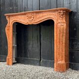 Louis XV Style Fireplace In Red Verona Marble Circa 1880