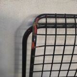 4 gridded metal chairs