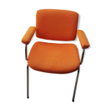 Orange fabrics and chrome armchair 70