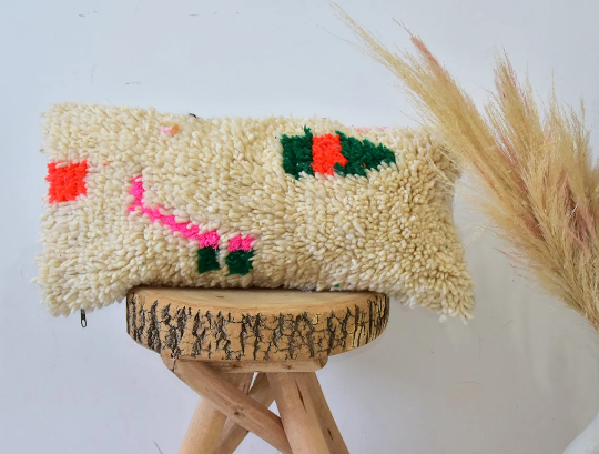 Colorful Moroccan carpet pillow 53x26cm