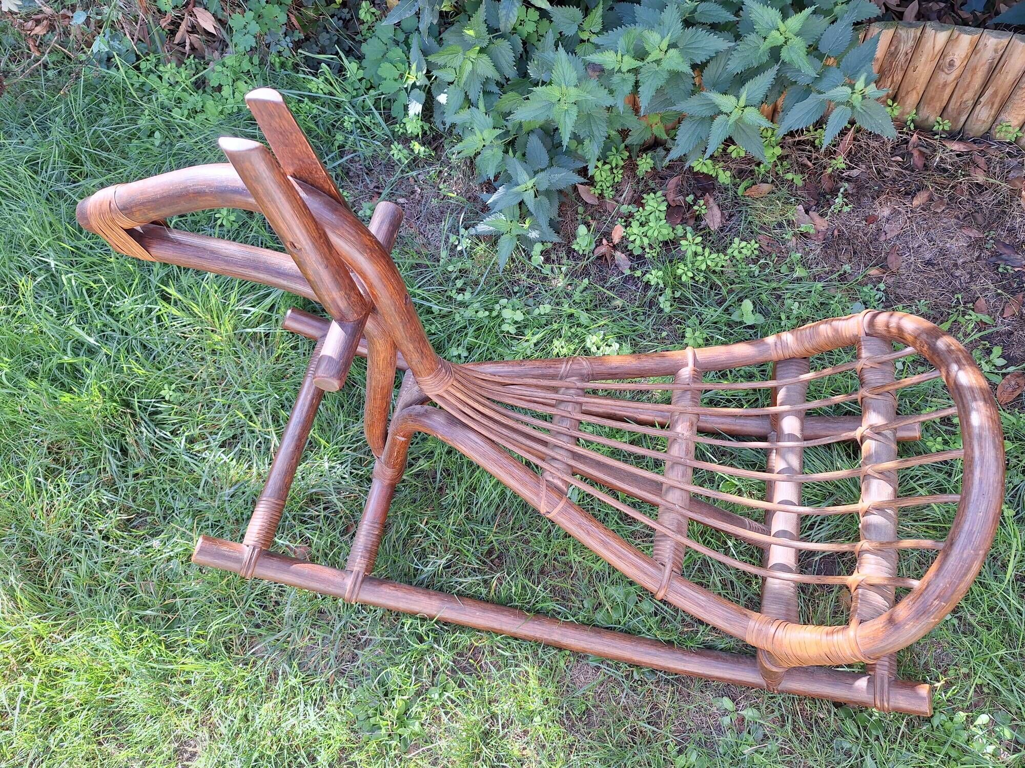 Rattan rocking horse