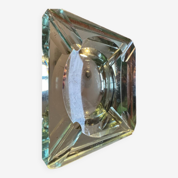 Cendrier miroir art-deco par jean-luce - stylclair - verre vert st-gobain