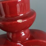 Art Deco ceramic candlestick, burgundy