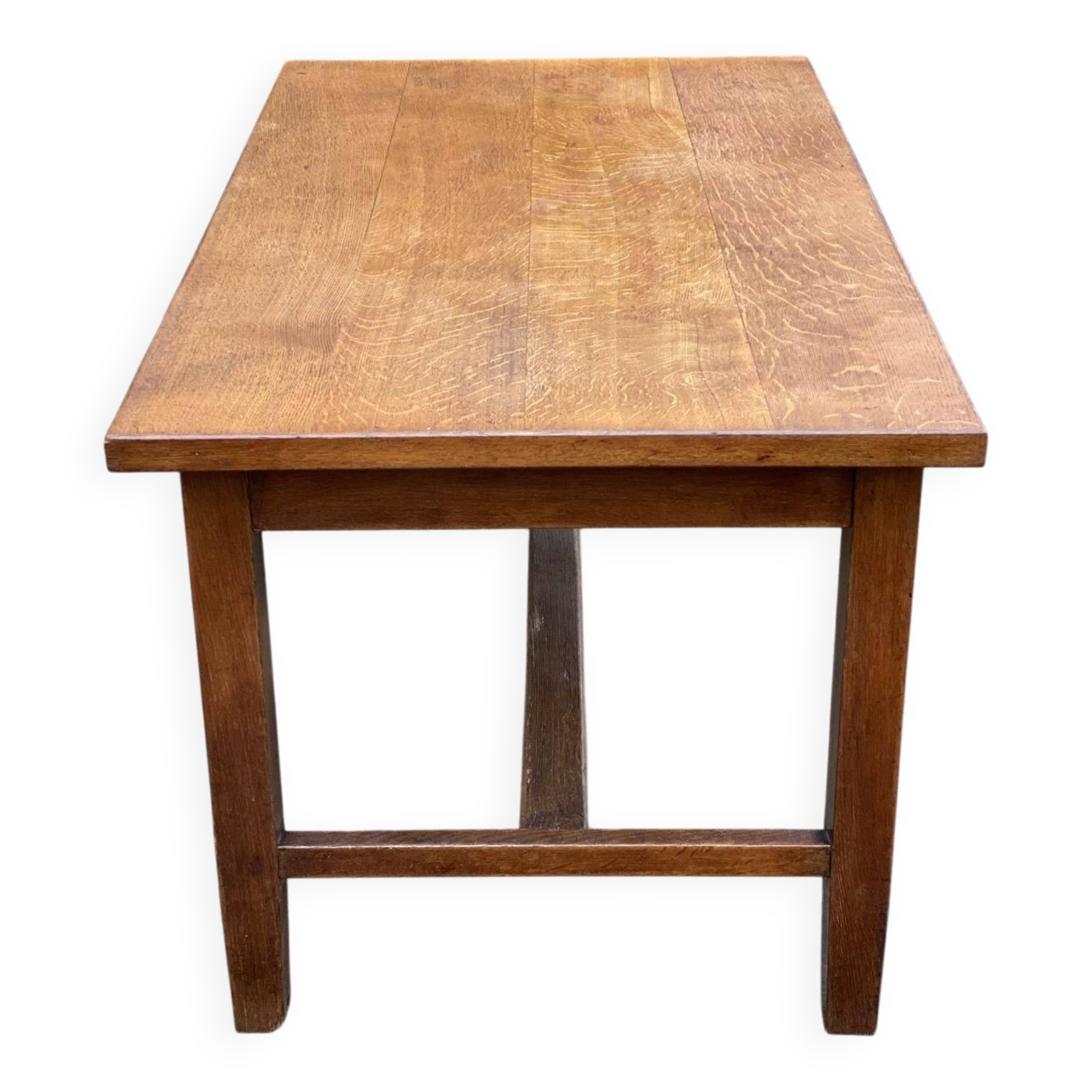 19th century solid oak farmhouse table, 140x80cm