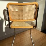 Paire de chaises cannées italiennes design Breuer