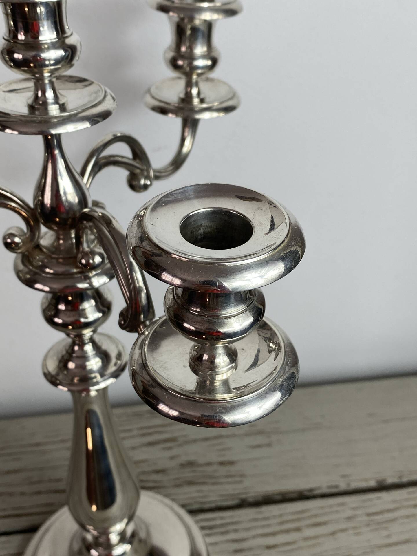 Silver-plated metal chandelier with 4 lights, Christofle