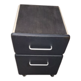 Metal box with used vintage keyless casters