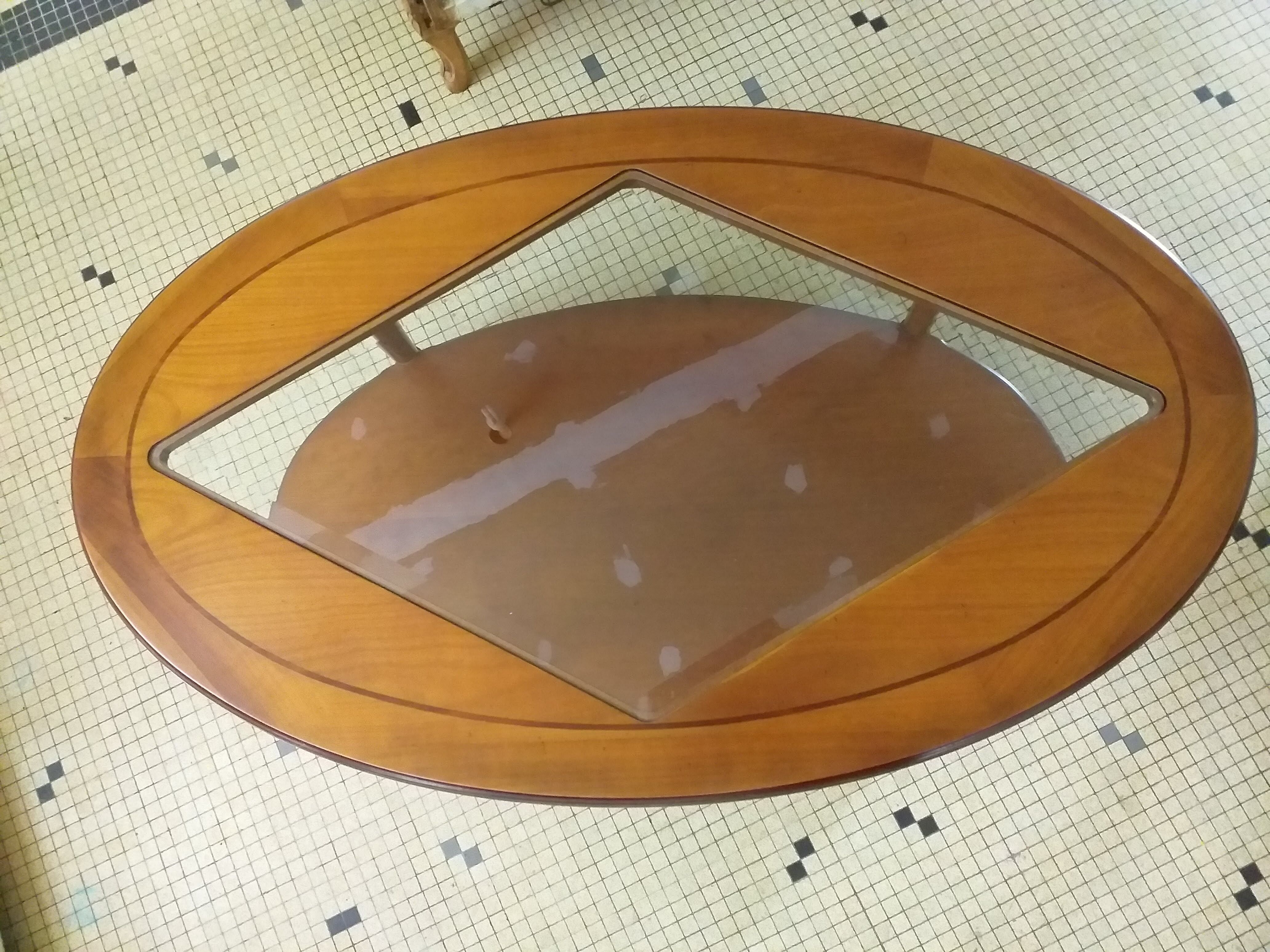 Table in solid cherry and glass