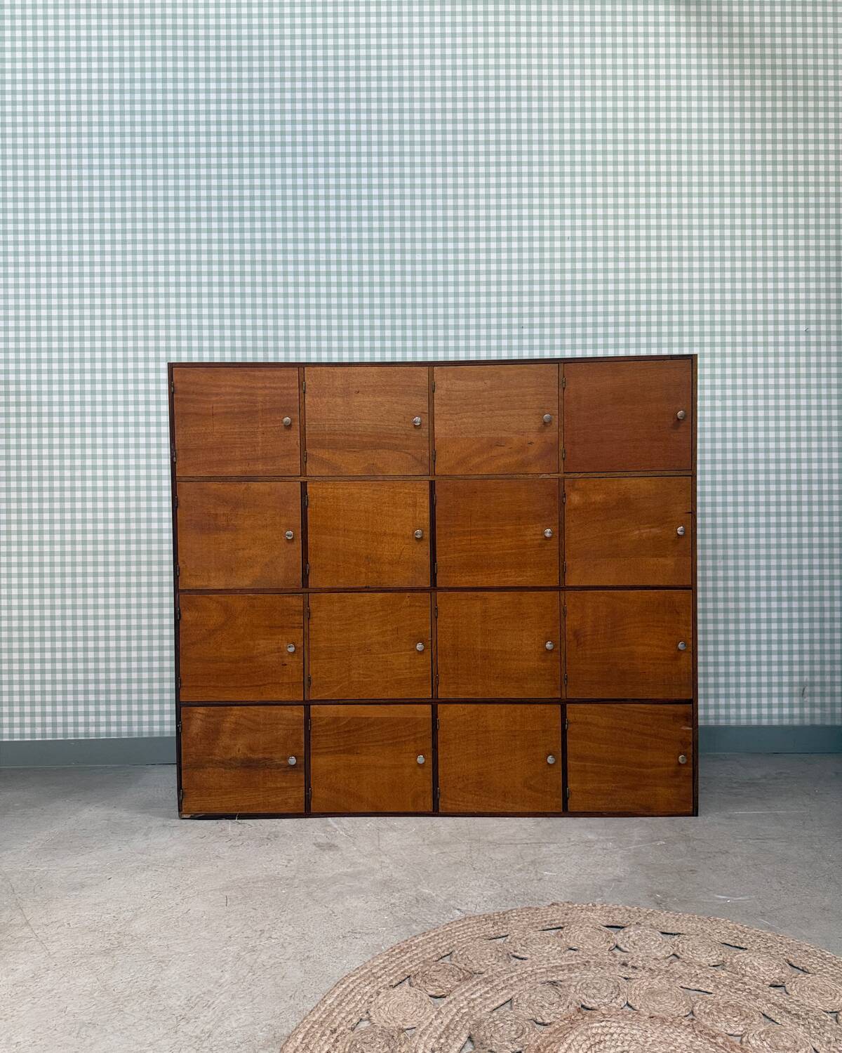 Large vintage wooden locker cabinet