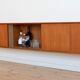 Danish MidCentury Teak Wall Mounted Sideboard, 1960s.