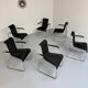 6 black tubular chairs design by Axel Bruchhäuser model D20 bauhaus