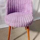 Chaise moumoute lilas années 50