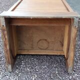 Storage cabinet locker with old wooden curtain