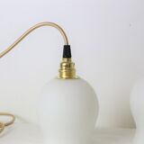 Lamp in white matte opaline, vintage