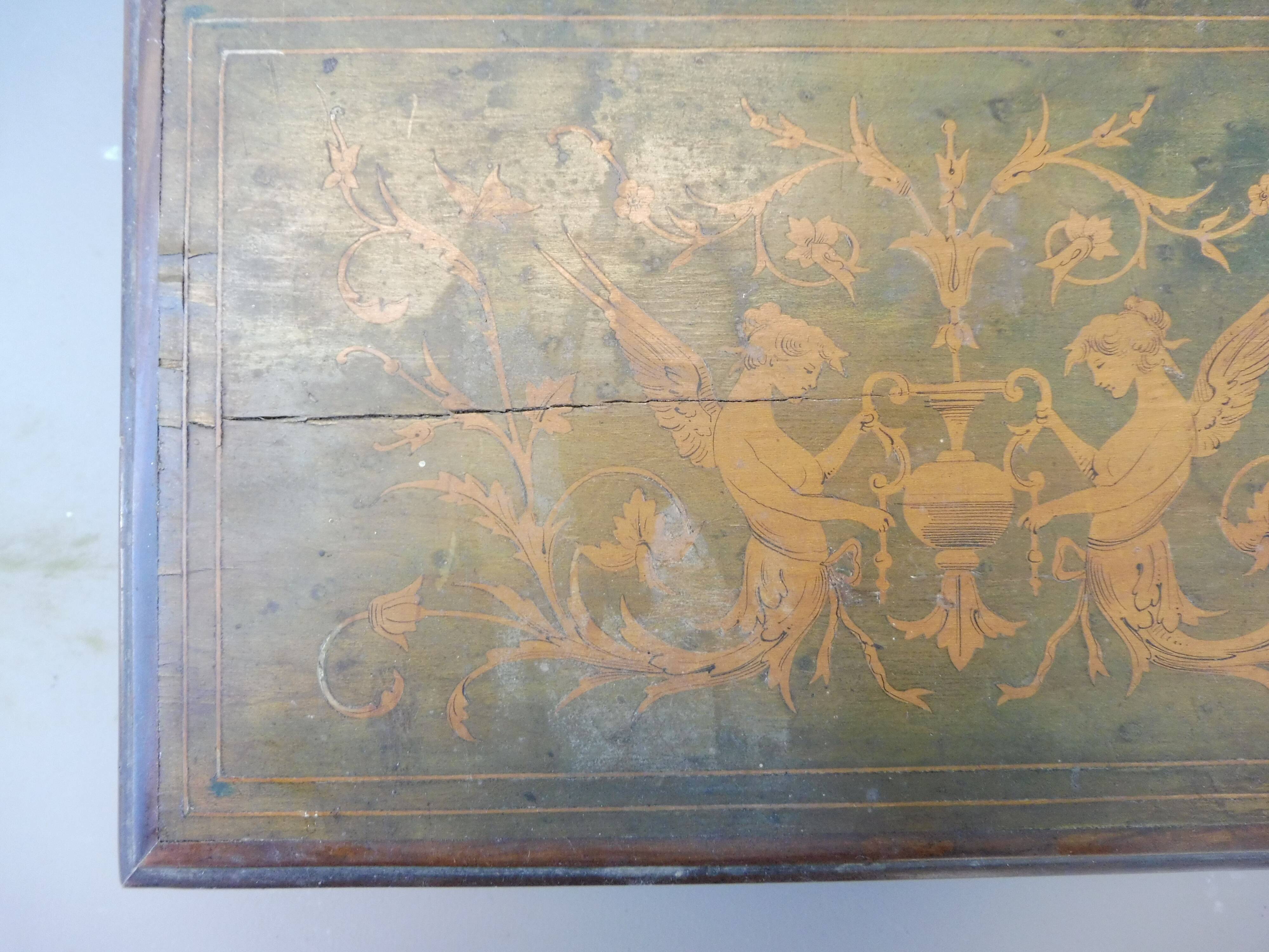 Marquetry jewellery box with foliage decoration