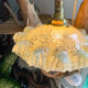 Vintage yellow pleated clichy glass portable lamp