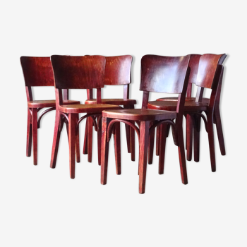 Set of six Fischel bistro chairs 30s